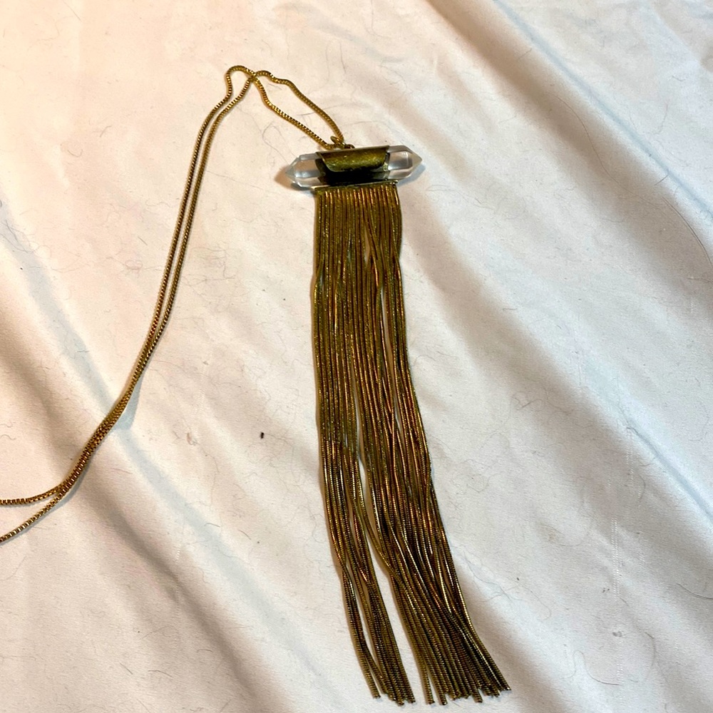 Quartz tassel necklace